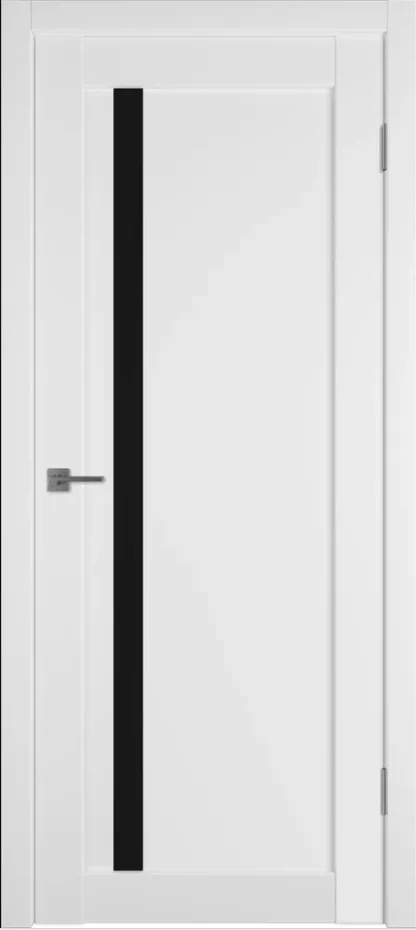 Межкомнатная дверь Emalex 34 Emalex Ice, Black Gloss (Белый, черное стекло)
