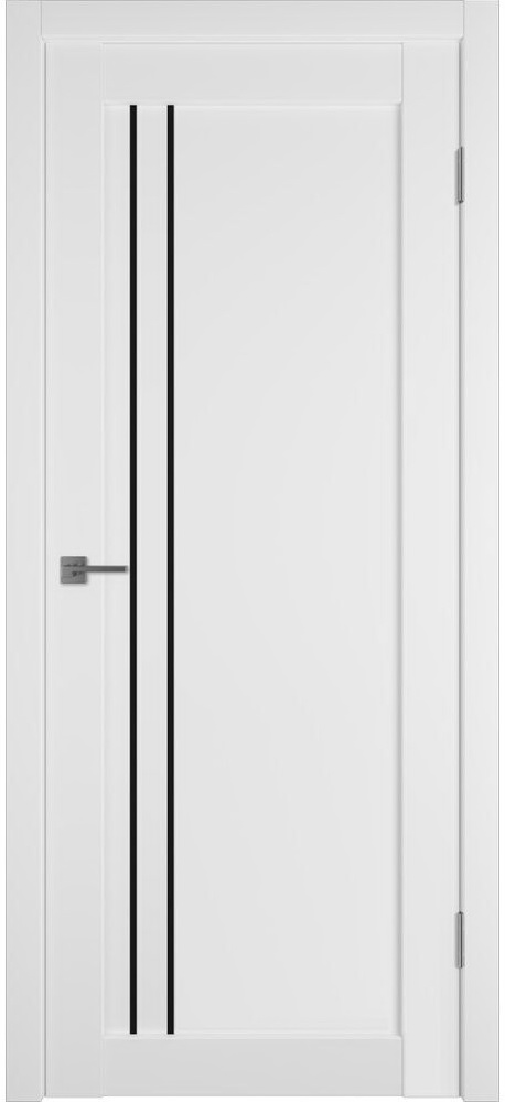 Межкомнатная дверь Emalex E33 Emalex Ice Black Gloss (Белый, черное стекло)